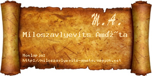Miloszavlyevits Amáta névjegykártya